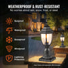 VEVOR 2 Pack Dusk to Dawn Outdoor Post Light, 15.35 in, Waterproof Lamp Post Light Fixtures with 3.5 in Pier Mount Base Glass Shade, Lightning-proof Exterior Pole Column Light for Patio Garden Pathway