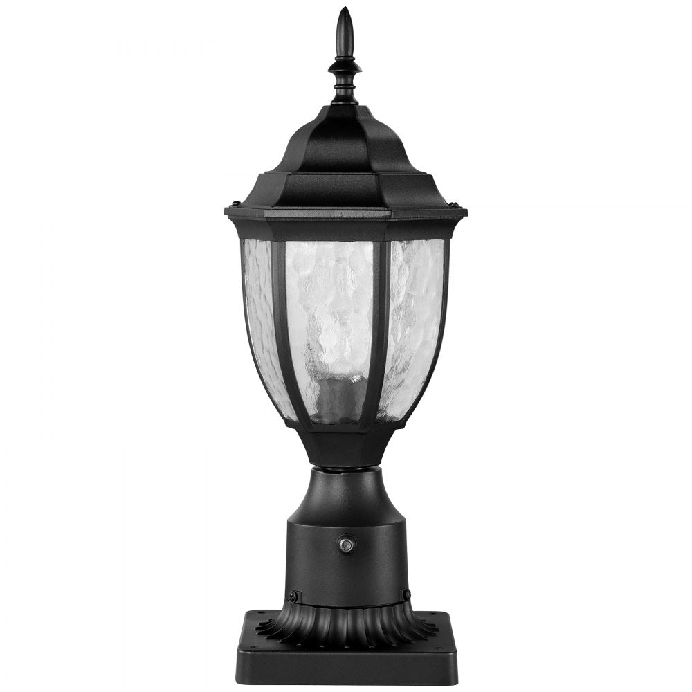 VEVOR 2 Pack Dusk to Dawn Outdoor Post Light, 15.35 in, Waterproof Lamp Post Light Fixtures with 3.5 in Pier Mount Base Glass Shade, Lightning-proof Exterior Pole Column Light for Patio Garden Pathway