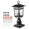 VEVOR 2 Pack Dusk to Dawn Outdoor Post Light, 15.75 in, Waterproof Lamp Post Light Fixtures with 5.5 in Pier Mount Base Glass Shade, Lightning-proof Exterior Pole Column Light for Patio Garden Pathway