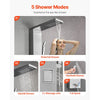 VEVOR Shower Panel Tower System with Rainfall Waterfall Shower Head, 53 in Brushed Stainless Steel Shower Column, 5-Function Faucet, Wall-Mount Rain Massage System with 2 Body Jet, Handheld, Tub Spout