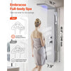 VEVOR Shower Panel Tower System with Rainfall Waterfall Shower Head, LED, 53 in Brushed Stainless Steel Shower Column, 5-Function Faucet, Wall-Mount Rain Massage System, with Handheld and Tub Spout
