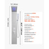 VEVOR Shower Panel Tower System with Rainfall Waterfall Shower Head, LED, 53 in Brushed Stainless Steel Shower Column, 5-Function Faucet, Wall-Mount Rain Massage System, with Handheld and Tub Spout