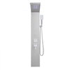 VEVOR Shower Panel Tower System with Rainfall Waterfall Shower Head, LED, 53 in Brushed Stainless Steel Shower Column, 5-Function Faucet, Wall-Mount Rain Massage System, with Handheld and Tub Spout