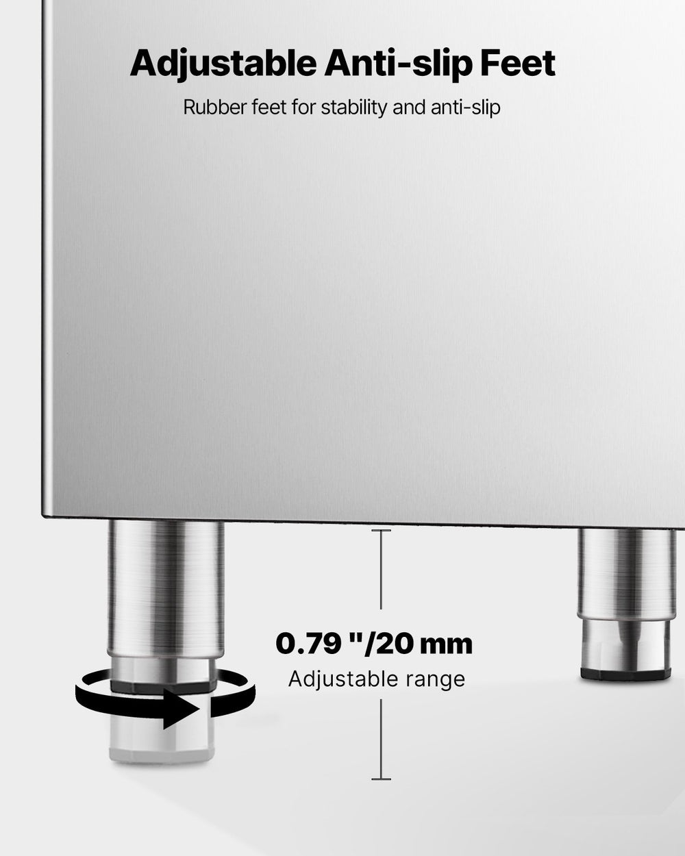 VEVOR Commercial Ice Maker Storage Bin, 250 lbs capacity (rear/side view)