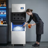 VEVOR Commercial Ice Maker Machine 690 Lbs/24H Ice-Making Stainless Steel, for Bar Cafe Restaurant Business, Ice Ready in 15 Mins, Freestanding with 250 Lbs Ice Storage Bin and Auto Self-Cleaning
