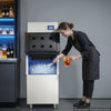 VEVOR Commercial Ice Maker Machine 370 Lbs/24H Ice-Making Stainless Steel, for Bar Cafe Restaurant Business, Ice Ready in 15 Mins, Freestanding with 250 Lbs Ice Storage Bin and Auto Self-Cleaning