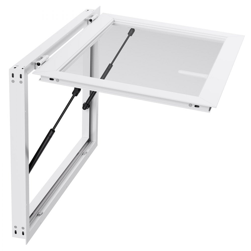 VEVOR Concession Window 36x24 in, Aluminum Alloy Frame Service Window for Food Truck, Up to 85 Degrees Stand Serving Window with Awning Door and Drag Hook, Rainwater Resistant for Concession Trailers