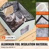 VEVOR Heated Cat House, Outdoor Kitty Shelter with Adjustable Temperature and Timer, 600D Oxford Cloth Foldable Cat Shelter with Heated Pad  for Winter to Stay Warm and Cozy, Green (Middle)