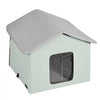 VEVOR Heated Cat House, Outdoor Kitty Shelter with Adjustable Temperature and Timer, 600D Oxford Cloth Foldable Cat Shelter with Heated Pad  for Winter to Stay Warm and Cozy, Green (Middle)