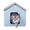 VEVOR Heated Cat House, Outdoor Kitty Shelter with Timer, 600D Oxford Cloth Foldable Cat Shelter with Heated Pad  for Winter to Stay Warm and Cozy, Blue (Small)