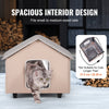 VEVOR Elevated Heated Cat House, Outdoor Kitty Shelter with Timer, 600D Oxford Cloth Foldable Cat Shelter with Heated Pad for Winter to Stay Warm and Cozy, Brown (Middle)