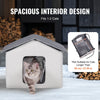 VEVOR Heated Cat House, Outdoor Kitty Shelter with Timer, 600D Oxford Cloth Foldable Cat Shelter with Heated Pad  for Winter to Stay Warm and Cozy, Gray (Middle)