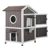 VEVOR Outdoor Cat House Weatherproof, Feral Cat Shelter for Multiple Cats, 2-story Large Outdoor Wooden Cat House with Doors, PVC Door Flaps, A Clear Window, 23"L x 26"W x 36"H