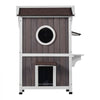 VEVOR Outdoor Cat House Weatherproof, Feral Cat Shelter for Multiple Cats, 2-story Large Outdoor Wooden Cat House with Doors, PVC Door Flaps, A Clear Window, 23"L x 26"W x 36"H