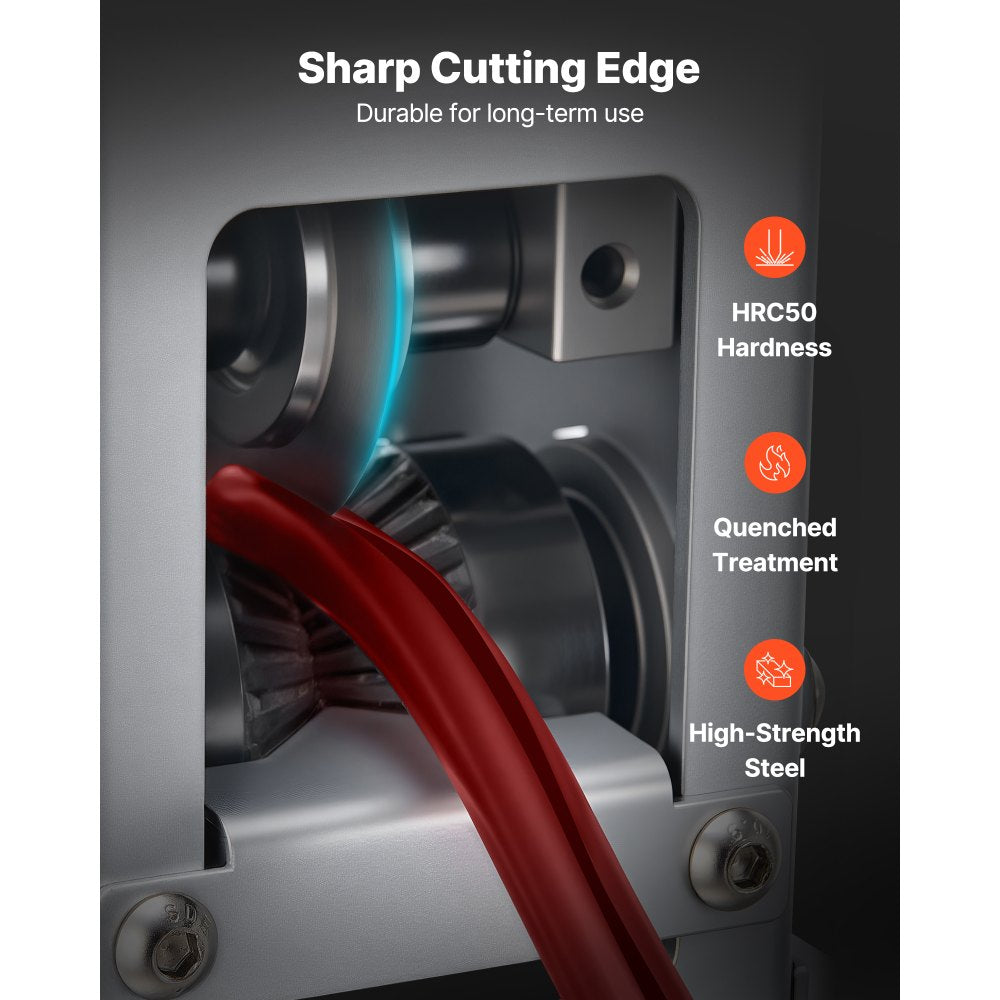 VEVOR Manual Wire Stripper Machine, 0.06-1.18 in, Copper Cable Stripper Tool, Hand Crank or Drill Powered Modes, Heavy-Duty Q235 Frame Wire Stripping Machine, Easy to Use, for Scrap Copper Recycling