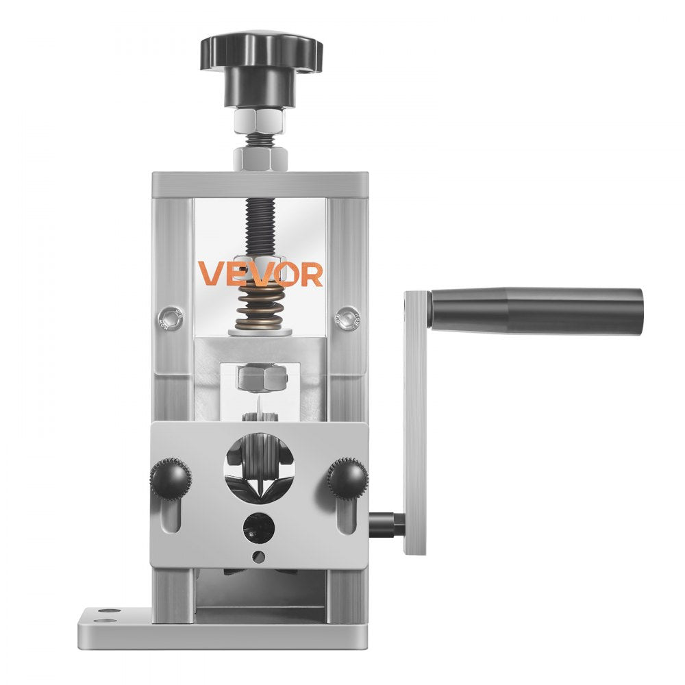 VEVOR Manual Wire Stripping Machine, 0.06-1 in, Copper Stripper with Hand Crank or Drill Powered, 64Mn Quenched Blades, 45# Steel Rollers, Aluminum Alloy Frame Wire Peeler, for Scrap Copper Recycling
