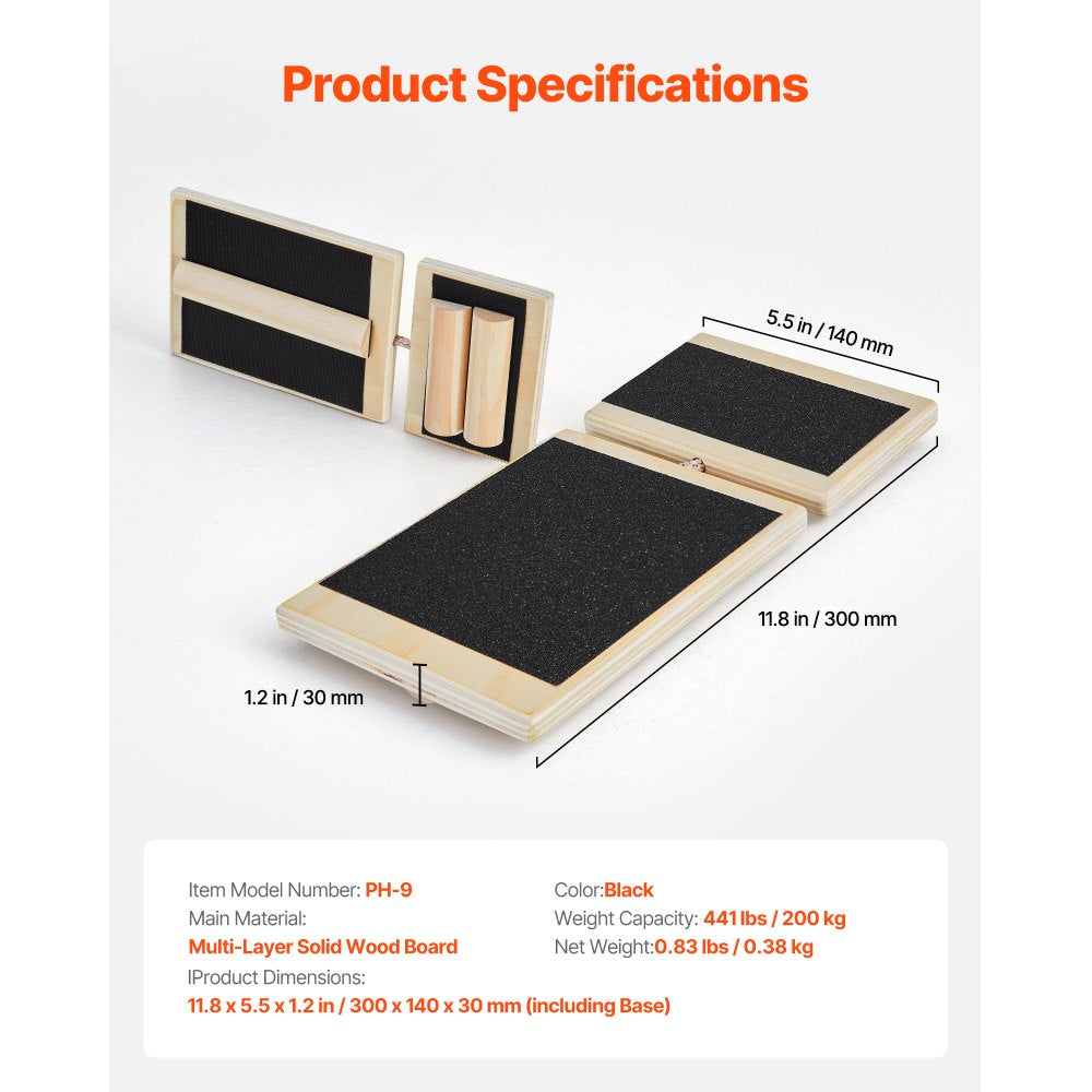 VEVOR Balance Board, Wobble Board Trainer for Adults Foot & Ankle Strengthening, Non-Slip Wood Premium Wooden Balance Training Equipment, Compact with Storage Bag, Ideal for Physical Therapy Exercises