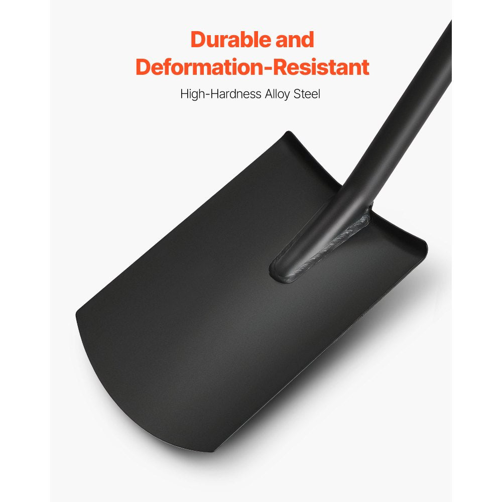 VEVOR Square Shovel, 48 in Heavy-Duty Flat Shovel, Transfer Shovels with Alloy Steel Blade and Non-Slip D-Handle, Detachable and Easy Storage, for Gardening, Construction, Digging, and Snow Shoveling