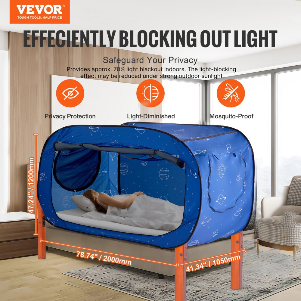 Vevor Bed Tent Full Size Breathable Blackout Privacy Canopy New