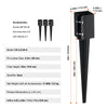 VEVOR Fence Post Anchor Ground Spike, 4 Pack 24 x 4 x 4 Inches Outer Diameter (Inner Diameter 3.5 x3.5 Inches), Metal Black Powder Coated Post Stake Ground, for Mailbox Deck Garden Railing