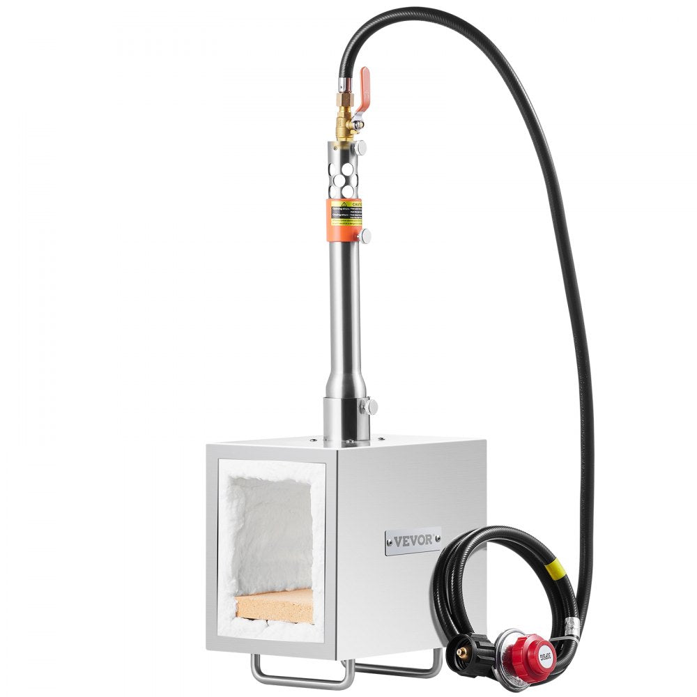 VEVOR Portable Propane Forge, 1 Burner, 2600℉ Tool and Knife Making Blacksmithing Farrier Forge, Large Capacity Square Shape, Stainless Steel Gas Forging Tools and Equipment, Use for Metal Forging