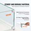VEVOR Fire Pit Wind Guard, 38 x 10.5 x 6 Inch Glass Wind Guard, Rectangular Glass Shield, 0.3\" Thick Fire Table, Clear Tempered Glass Flame Guard, Steady Feet Tree Pit Guard for Propane, Gas, Outdoor