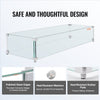 VEVOR Fire Pit Wind Guard, 38 x 10.5 x 6 Inch Glass Wind Guard, Rectangular Glass Shield, 0.3\" Thick Fire Table, Clear Tempered Glass Flame Guard, Steady Feet Tree Pit Guard for Propane, Gas, Outdoor