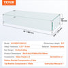 VEVOR Fire Pit Wind Guard, 38 x 10.5 x 6 Inch Glass Wind Guard, Rectangular Glass Shield, 0.3\" Thick Fire Table, Clear Tempered Glass Flame Guard, Steady Feet Tree Pit Guard for Propane, Gas, Outdoor