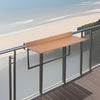 VEVOR Balcony Hanging Table, 15 x 39 in Folding Balcony Railing Table, Outdoor Balcony Bar Table for Railings, 5-Level Adjustable, Fit Railing from 1" to 5.3", Serving Table for Patio & Deck