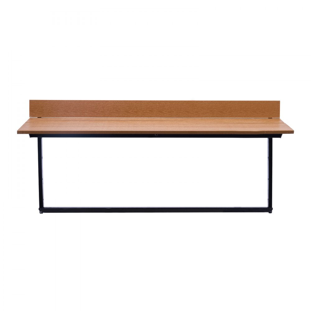 VEVOR Balcony Hanging Table, 15 x 39 in Folding Balcony Railing Table, Outdoor Balcony Bar Table for Railings, 5-Level Adjustable, Fit Railing from 1" to 5.3", Serving Table for Patio & Deck