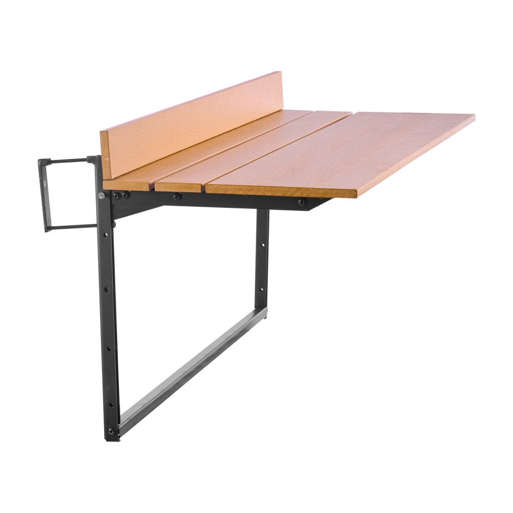 VEVOR Balcony Hanging Table, 15 x 39 in Folding Balcony Railing Table, Outdoor Balcony Bar Table for Railings, 5-Level Adjustable, Fit Railing from 1" to 5.3", Serving Table for Patio & Deck