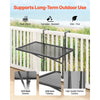 VEVOR Balcony Hanging Table, 19 x 24 in Metal Folding Balcony Railing Table, Outdoor Balcony Bar Table for Railings, 5-Level Adjustable, Fit Railing from 1" to 4.7", Serving Table for Patio & Deck