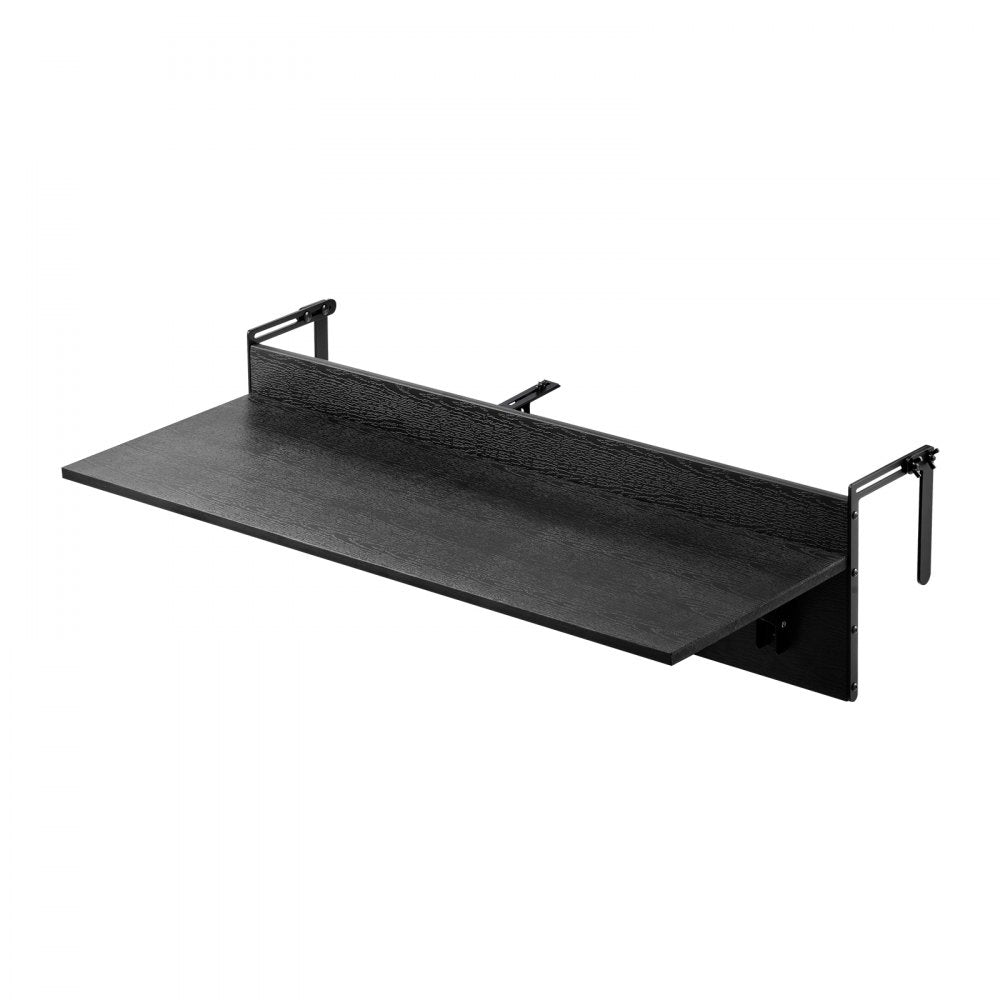 VEVOR Balcony Hanging Table, 12 x 48 in Folding Balcony Railing Table, Outdoor Balcony Bar Table for Railings, 50 lbs Loading, Fit Railing from 1" to 4.3", Serving Table for Patio & Deck