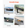VEVOR Balcony Hanging Table, 12 x 32 in Folding Balcony Railing Table, Outdoor Balcony Bar Tables for Railings, 50 lbs Loading, Fit Railing from 1" to 4.3", Serving Tables for Patio & Deck