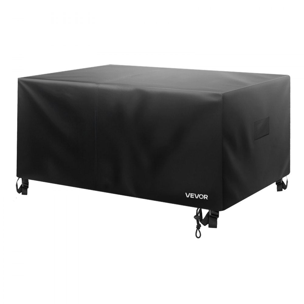 VEVOR Patio Furniture Cover, 420D Heavy Duty Waterproof Outdoor Dining Table and Chairs Cover, Large Squre Patio Table Covers with Air Vent for All Weather, 126L x 126W x 32H inch, Black
