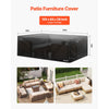 VEVOR Patio Furniture Cover, 420D Heavy Duty Waterproof Outdoor Dining Table and Chairs Cover, Large Rectangular Patio Table Covers with Air Vent for All Weather, 130L x 84W x 28H inch, Black