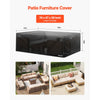 VEVOR Patio Furniture Cover, 420D Heavy Duty Waterproof Outdoor Dining Table and Chairs Cover, Large Rectangular Patio Table Covers with Air Vent for All Weather, 74L x 47W x 28H inch, Black