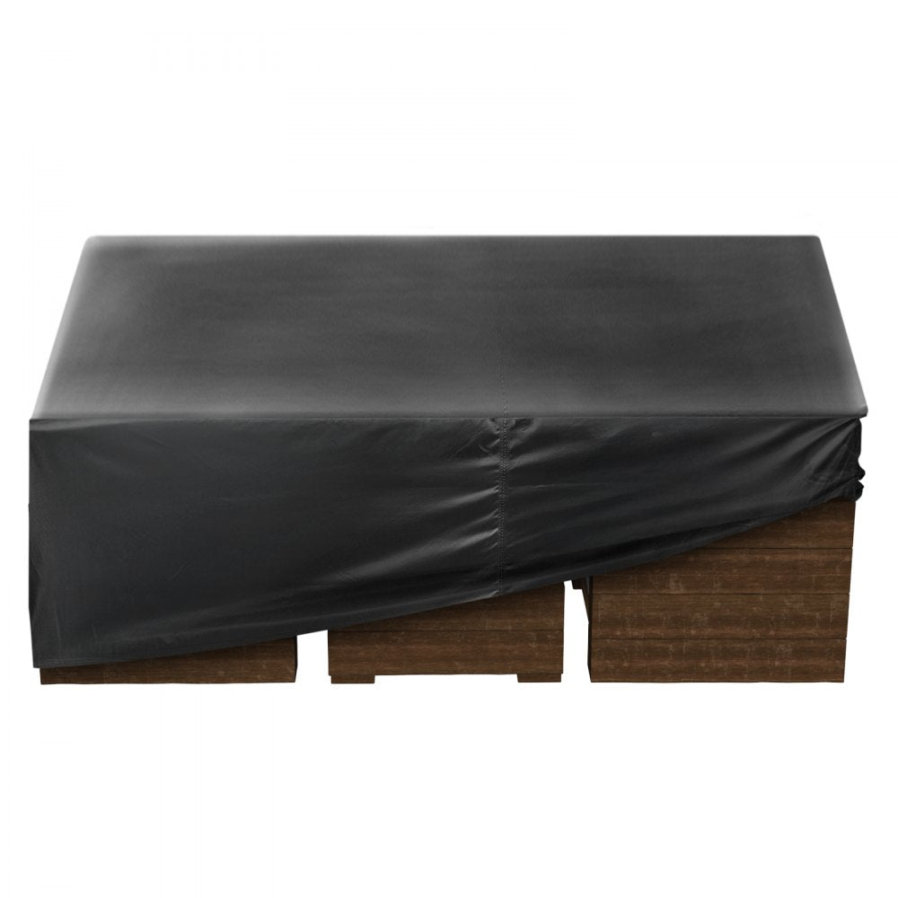 VEVOR Patio Furniture Cover, 420D Heavy Duty Waterproof Outdoor Dining Table and Chairs Cover, Large Squre Patio Table Covers with Air Vent for All Weather, 74L x 74W x 28H inch, Black