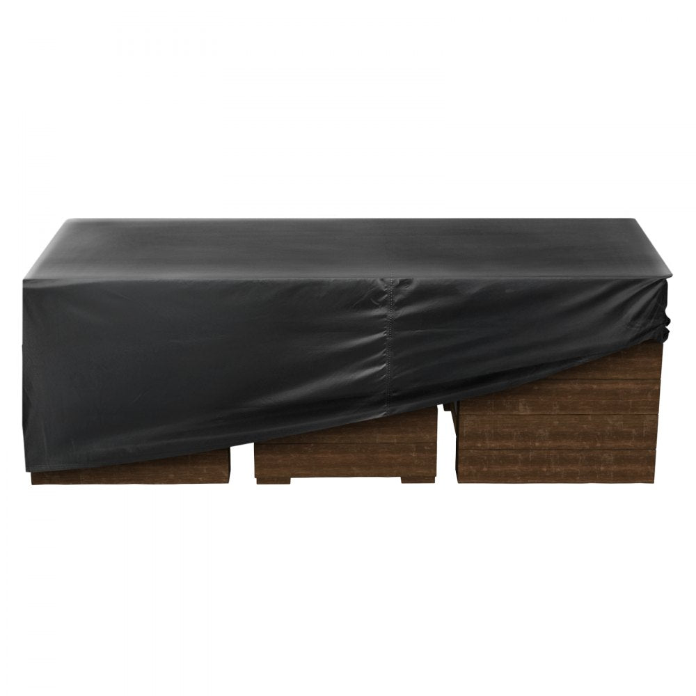 VEVOR Patio Furniture Cover, 420D Heavy Duty Waterproof Outdoor Dining Table and Chairs Cover, Large Rectangular Patio Table Covers with Air Vent for All Weather, 88L x 62W x 28H inch, Black