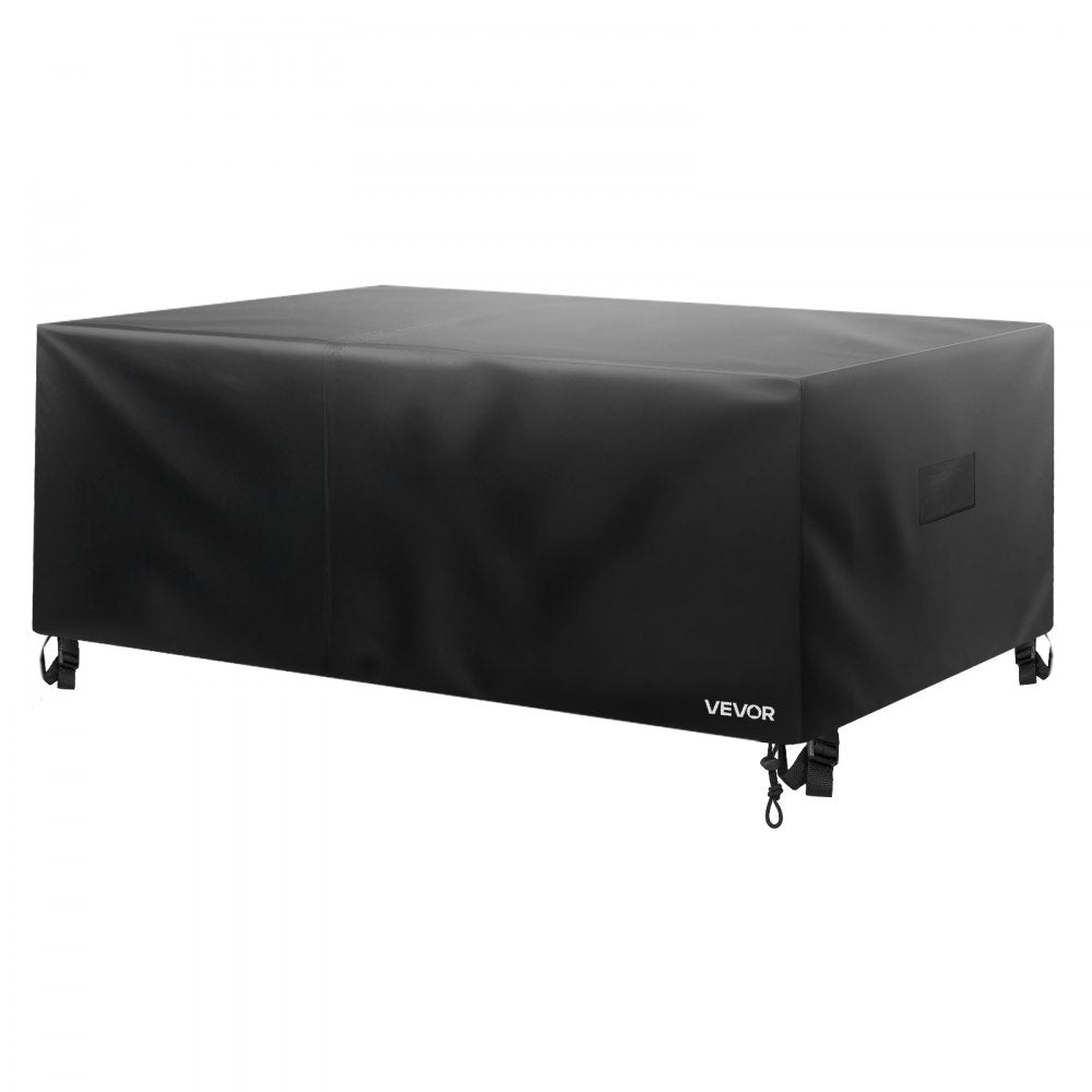 VEVOR Patio Furniture Cover, 420D Heavy Duty Waterproof Outdoor Dining Table and Chairs Cover, Large Rectangular Patio Table Covers with Air Vent for All Weather, 88L x 62W x 28H inch, Black