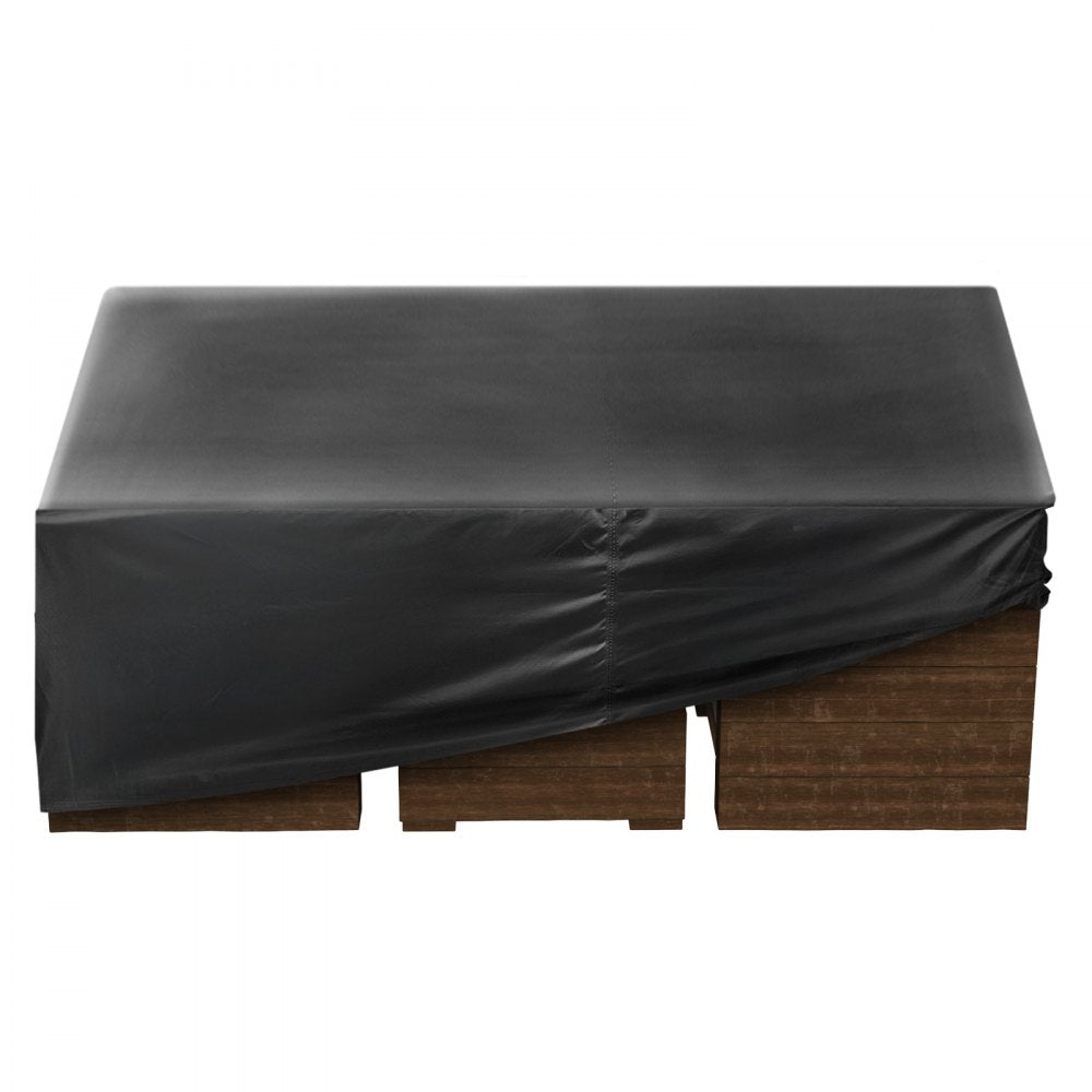 VEVOR Patio Furniture Cover, 420D Heavy Duty Waterproof Outdoor Dining Table and Chairs Cover, Large Squre Patio Table Covers with Air Vent for All Weather, 94L x 94W x 28H inch, Black