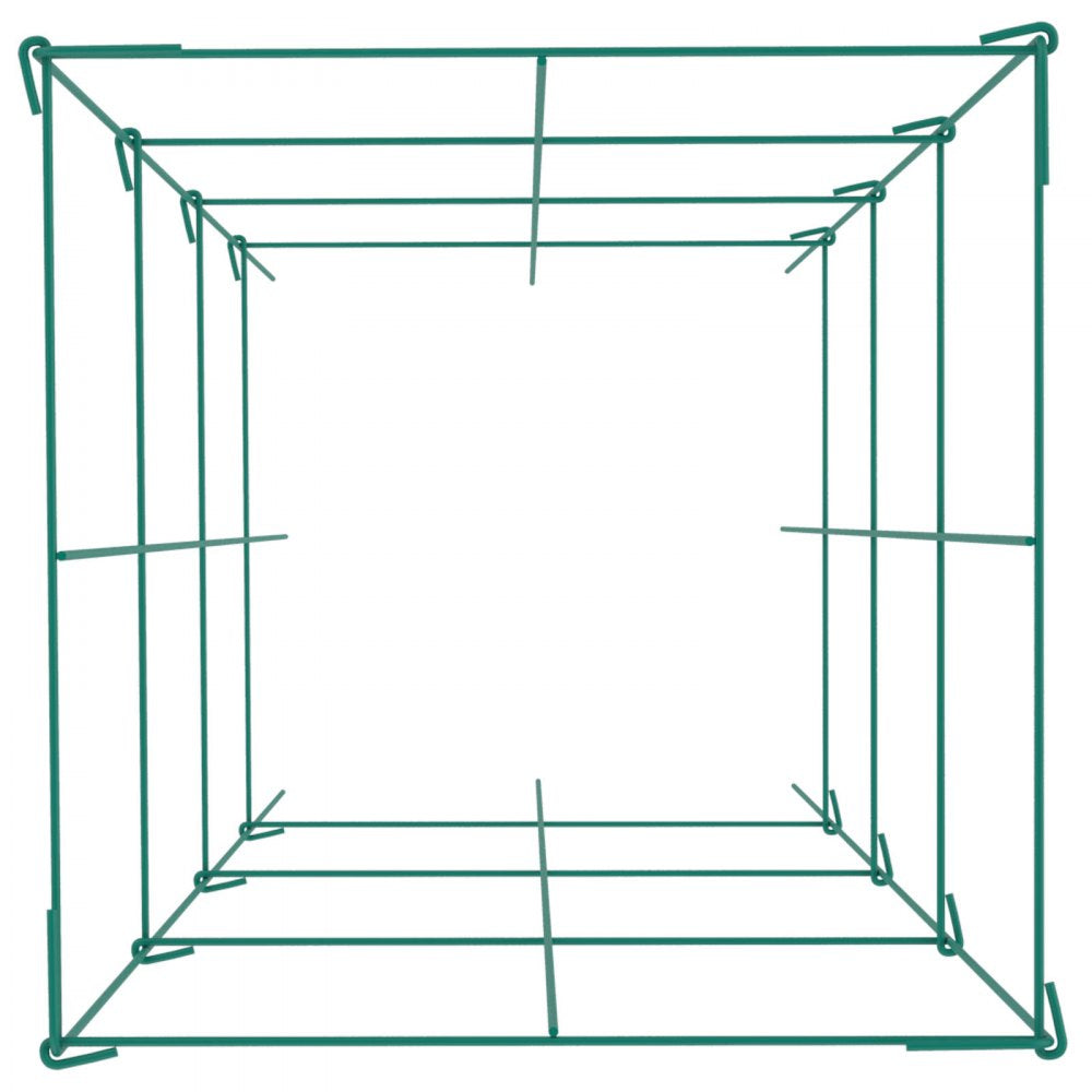 VEVOR Tomato Cages, 14.6\" x 14.6\" x 39.4\", 6 Packs Square Plant Support Cages, Green PVC-Coated Steel Tomato Towers for Climbing Vegetables, Plants, Flowers, Fruits