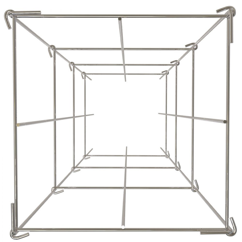 VEVOR Tomato Cages, 11.8\" x 11.8\" x 46.1\", 10 Packs Square Plant Support Cages, Silver PVC-Coated Steel Tomato Towers for Climbing Vegetables, Plants, Flowers, Fruits