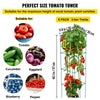 VEVOR Tomato Cages, 11.8\" x 11.8\" x 46.1\", 5 Packs Square Plant Support Cages, Green PVC-Coated Steel Tomato Towers for Climbing Vegetables, Plants, Flowers, Fruits