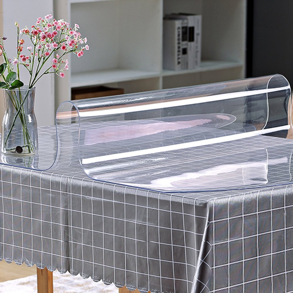 VEVOR Plastic Table Cover 24 x 60 Inch, 1.5 mm Thick Clear Table Protector, Rectangle Clear Desk Mat, Waterproof & Easy Cleaning for Office Dresser Night Stand