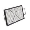 VEVOR X-Marks Fire Pit Grill Grate, Rectangle Cooking Grate, Heavy Duty Steel Campfire BBQ Grill Grid with Handle & Support X Wire, Portable Camping Cookware for Outside Party Gathering, 32 Inch Black