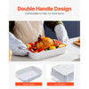 VEVOR Ceramic Baking Dish, Large 9" x 13" Pan, Rectangular Bakeware with Double Handles, Oven Secure, Lasagna Pan, Casserole Dish Deep for Baking and Serving, Thanksgiving & Christmas Present, White