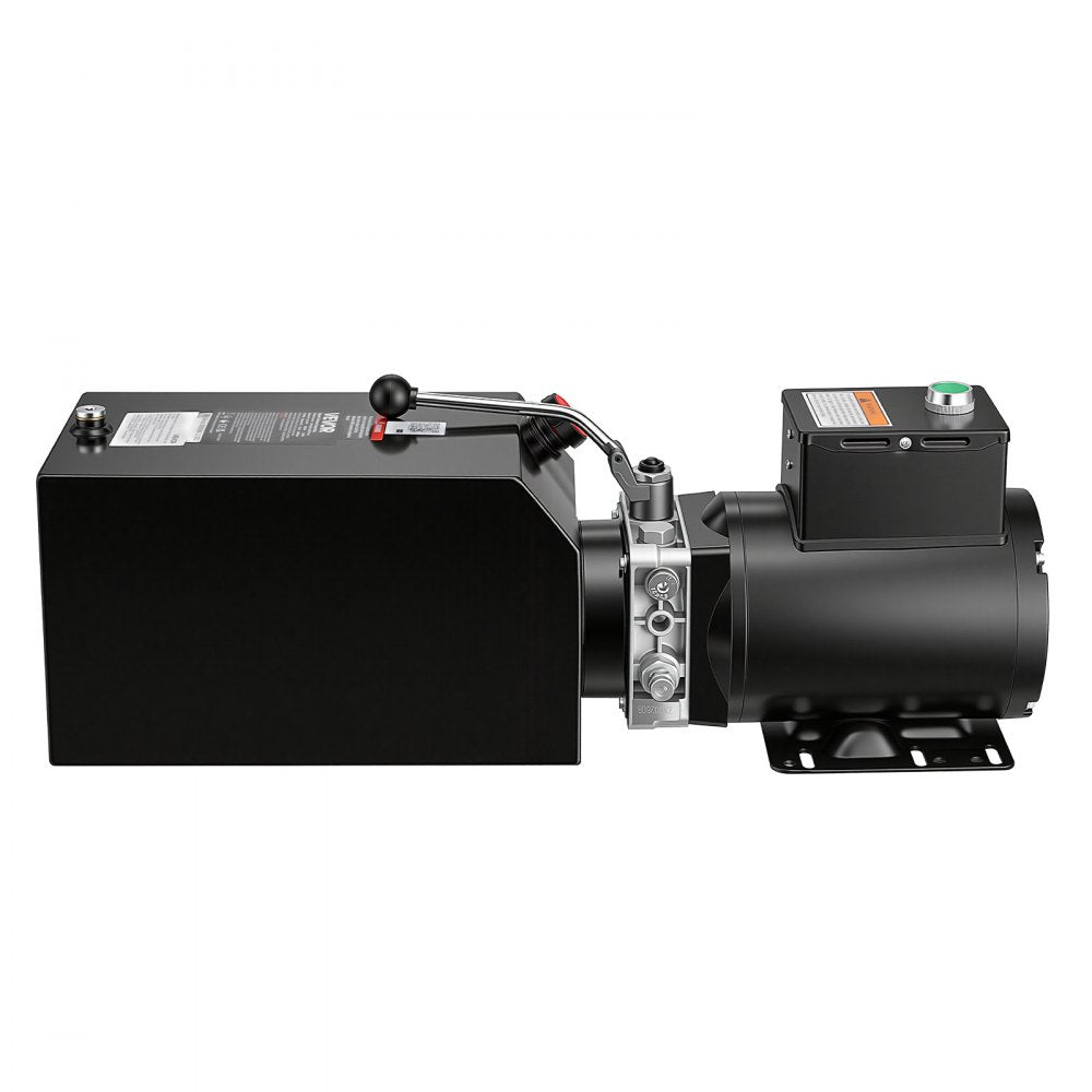 VEVOR 14 Quart Hydraulic Pump, 2.2KW Hydraulic Motor Dump Trailer Pump Single Acting, 3200 PSI Max Relief Pressure, 1.7 GPM Flow Rate, AC220-240V Hydraulic Power Unit Car Lift (Vertical Installation)