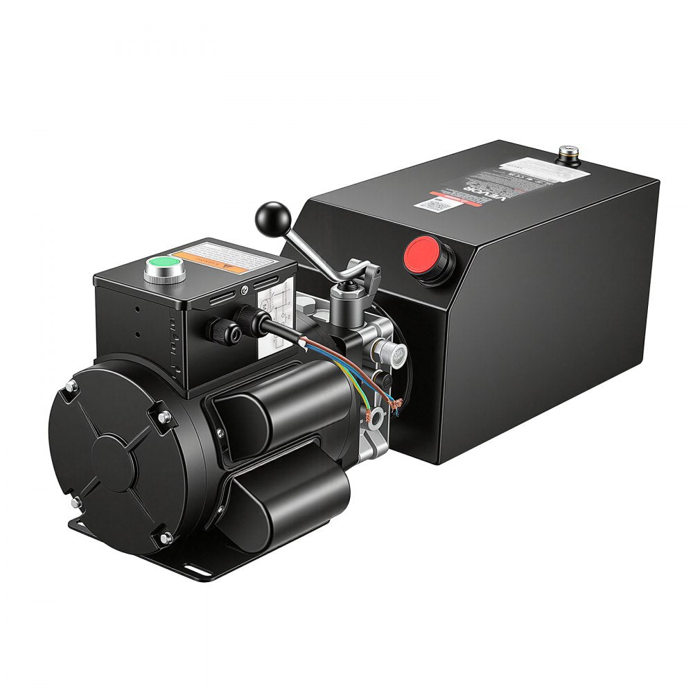 VEVOR 14 Quart Hydraulic Pump, 2.2KW Hydraulic Motor Dump Trailer Pump Single Acting, 3200 PSI Max Relief Pressure, 1.7 GPM Flow Rate, AC220-240V Hydraulic Power Unit Car Lift (Vertical Installation)
