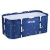 VEVOR Portable Foldable Bathtub 47.2"x23.6"x19.7" Soaking for Adults Blue, for Bathroom Shower Stall, 3-Layer Insulation, Space Saving, Family Hot SPA Ice Bath Tub with 2 Drain Ports, Indoor Outdoor